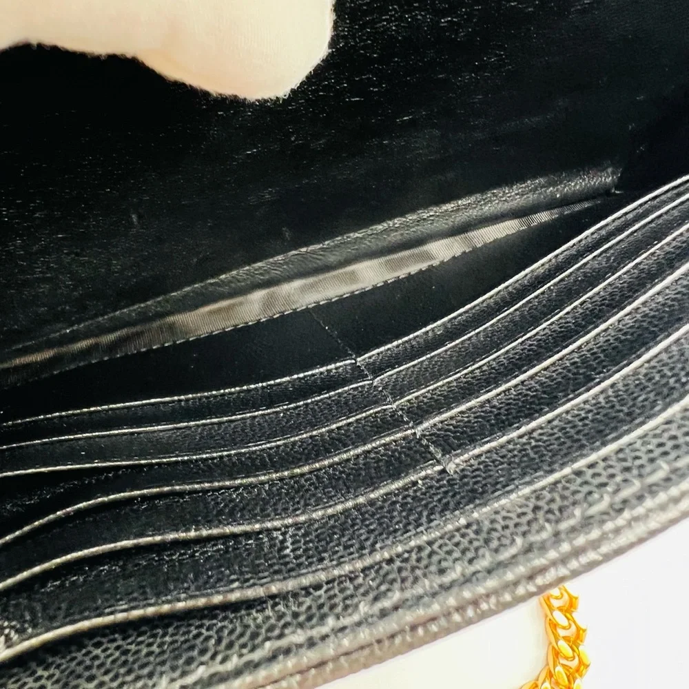 Saint Laurent Black Leather Cassandra Bag with Gold Chain w/ Dust Bag and Box - Picture 10 of 15